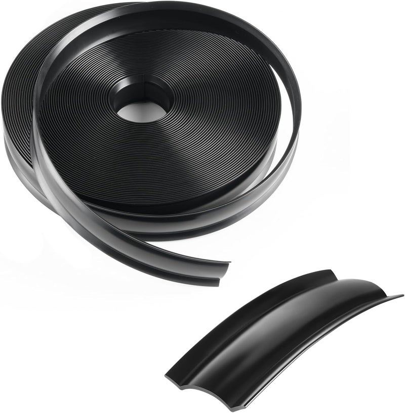 JUSTTOP 1" RV Vinyl Trim Molding Insert, Weather Stripping Exterior Flexible Molding, Screw Cover RV Boat Camper Travel Trailer (50FT, Black) - Image 1